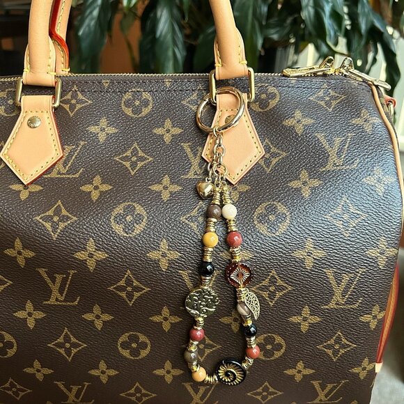 New BEADED Bag Charm Quartz Gemstone - Picture 2 of 9